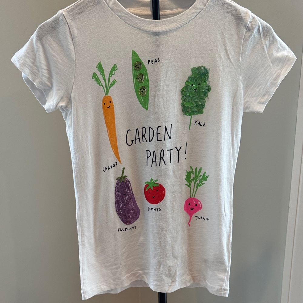 Crewcuts Garden Party Kids T-Shirt - White (Size 12)